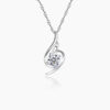 925 sterling silver Astoria pendant with round-cut clear stone on adjustable chain